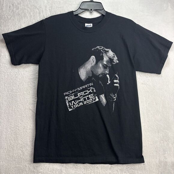 Anvil Other - Ricky Martin Black And White Tour 2007 Mens T-shirt Black Anvil Medium